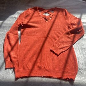 Like New Love Ellie Mia back-detail pullover sweater top - Small (S) rust/orange